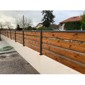 Claustra bois ATHAL Haut. 71,2 cm L. 1,65 m autoclave marron