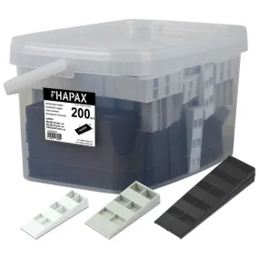 Assortiment 200 cales crantées Ép. 14-15-22mm pour terrasse et plancher HAPAX