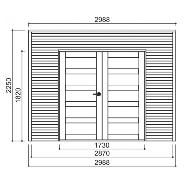 Abri jardin autoclave 5,94 m² CAPRI - toit plat