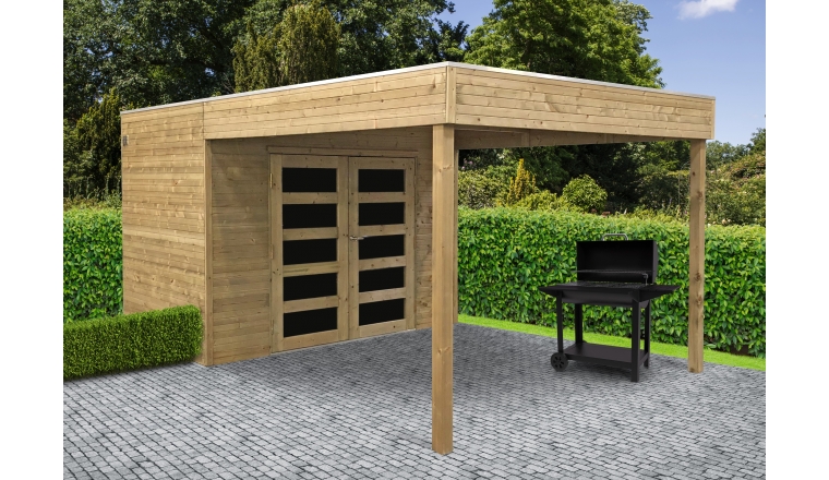 Abri de jardin en bois avec terrasse - ABT Construction Bois