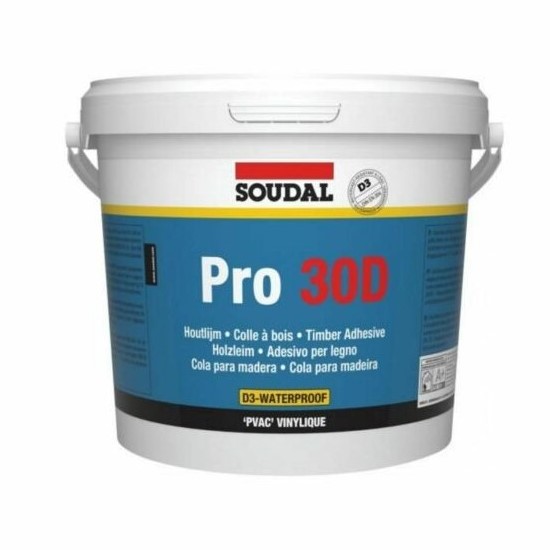 Colle à bois prise rapide PRO 30D 5Kg - 108900 - SOUDAL