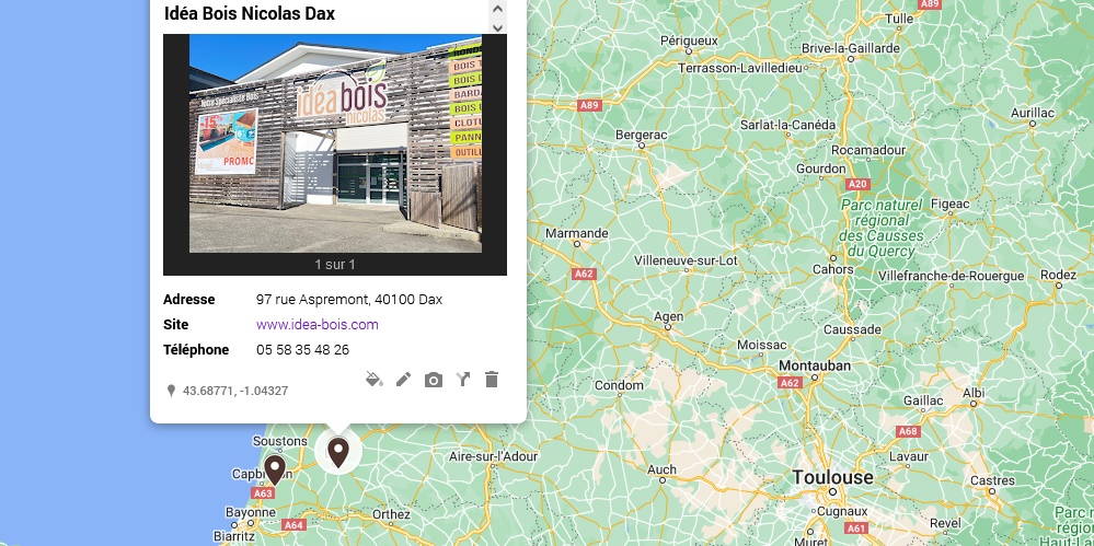 Point de vente Idéa Bois Nicolas Dax